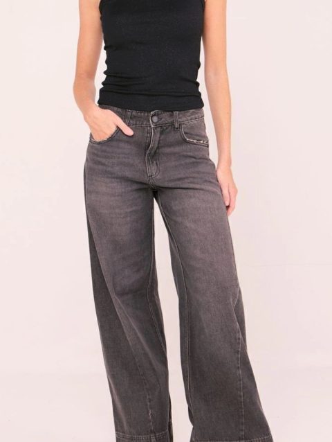 Jean Wide Leg Wild Gris Gastado