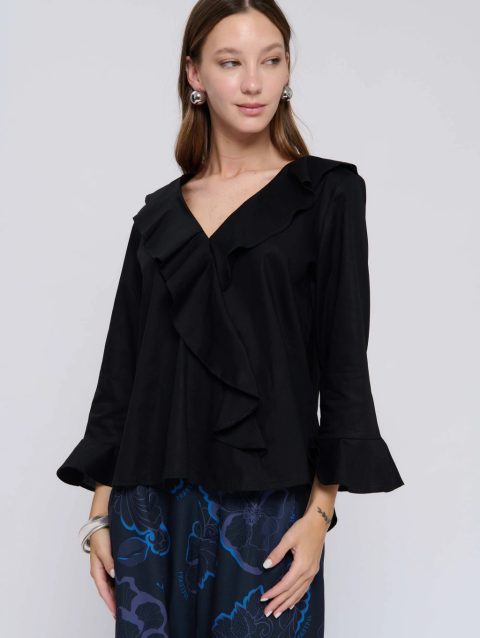 Alternative view of Blusa Brigitte Negra