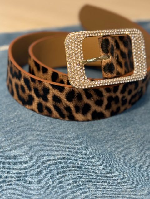 Alternative view of Cinturón Hebilla Rectangular Strass Print